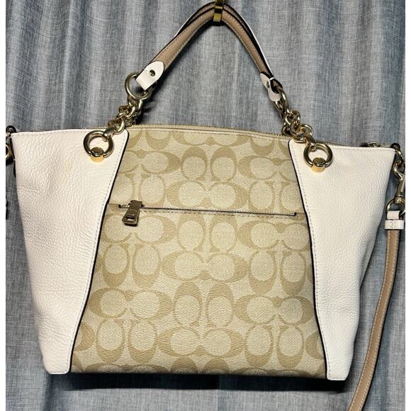 Coach Kacey Satchel Colorblock/Blocked Signature Canvas - Picture 10 of 16